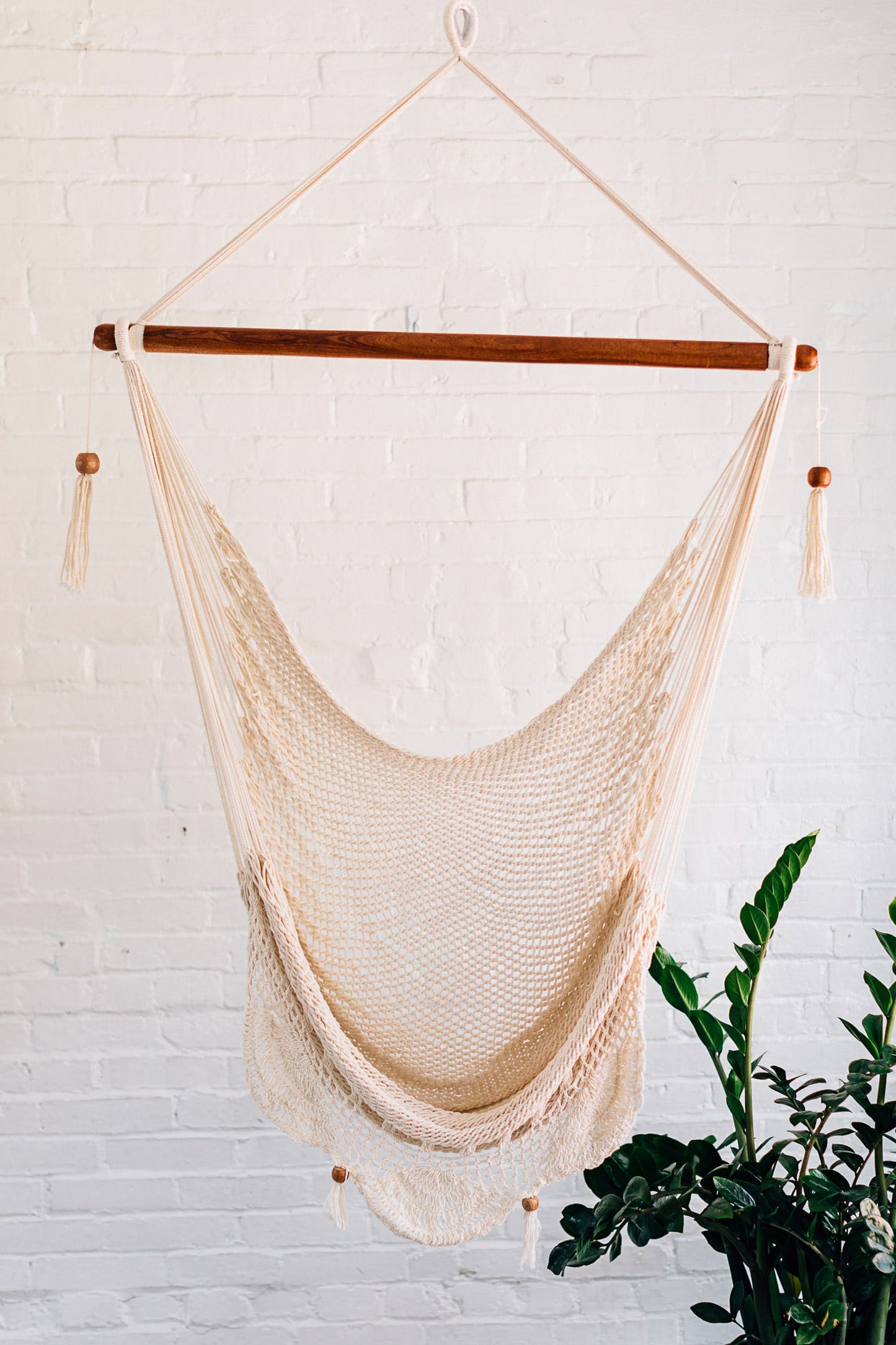 Hammock chair cttn/wd 39W crm