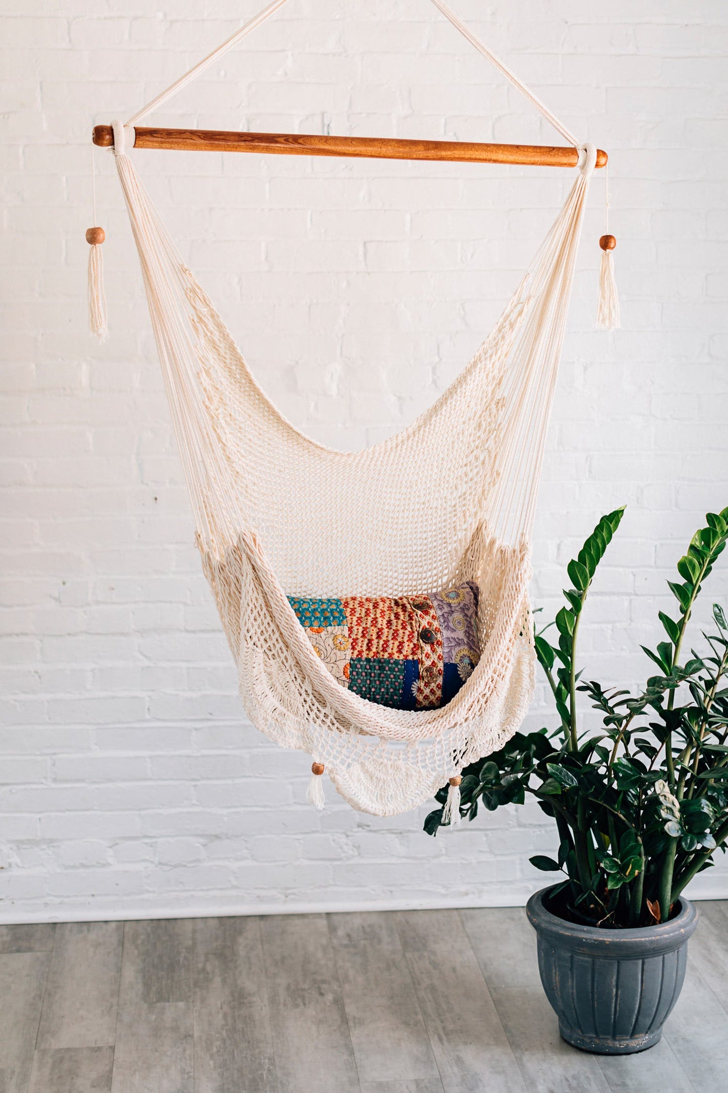 Hammock chair cttn/wd 39W crm