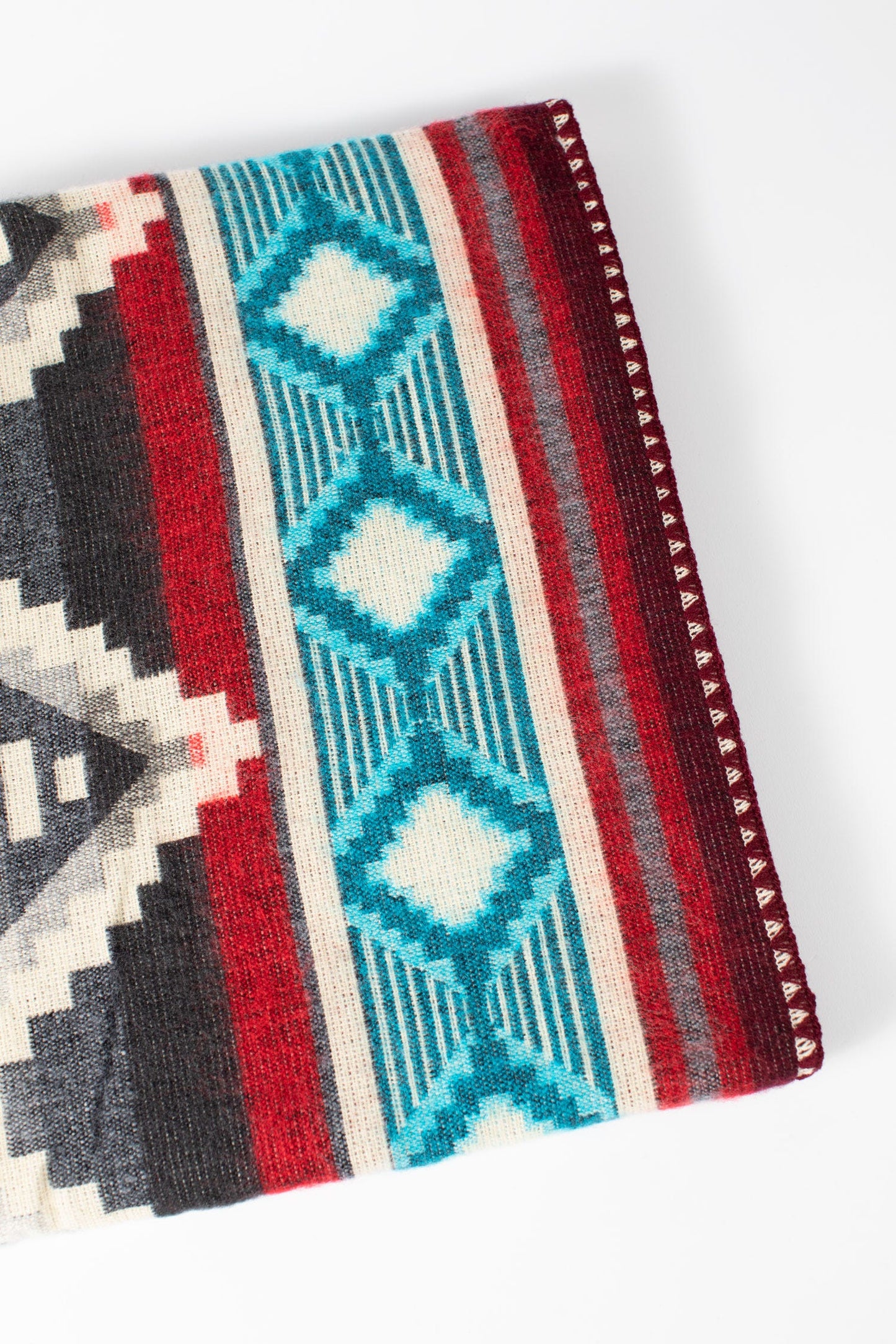 Throw tribal pattern acrylic/wool 52x68 gray/rust