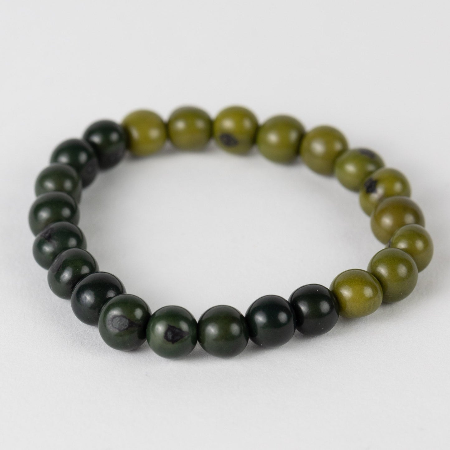 Bracelet set/3 stretchy acai beads greens