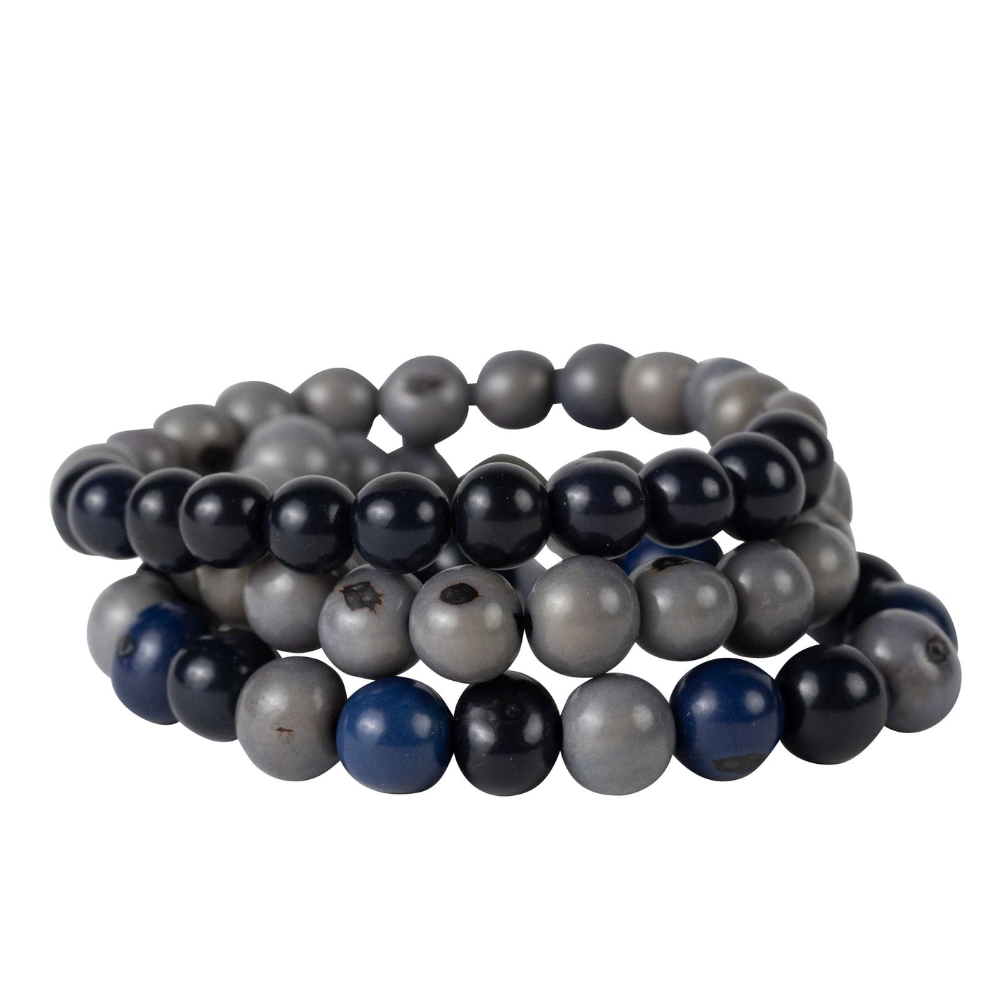 Bracelet set/3 stretchy acai blues