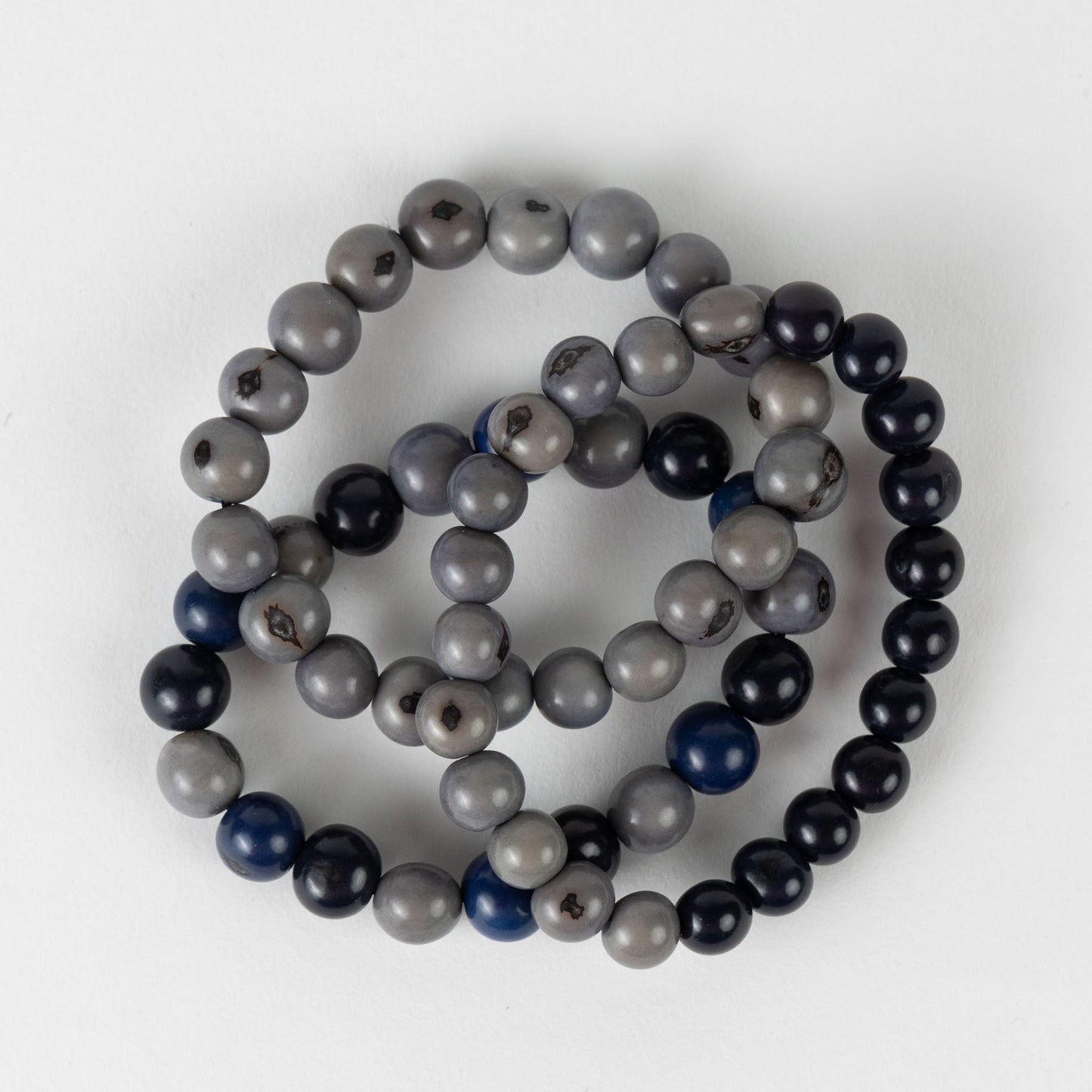 Bracelet set/3 stretchy acai blues