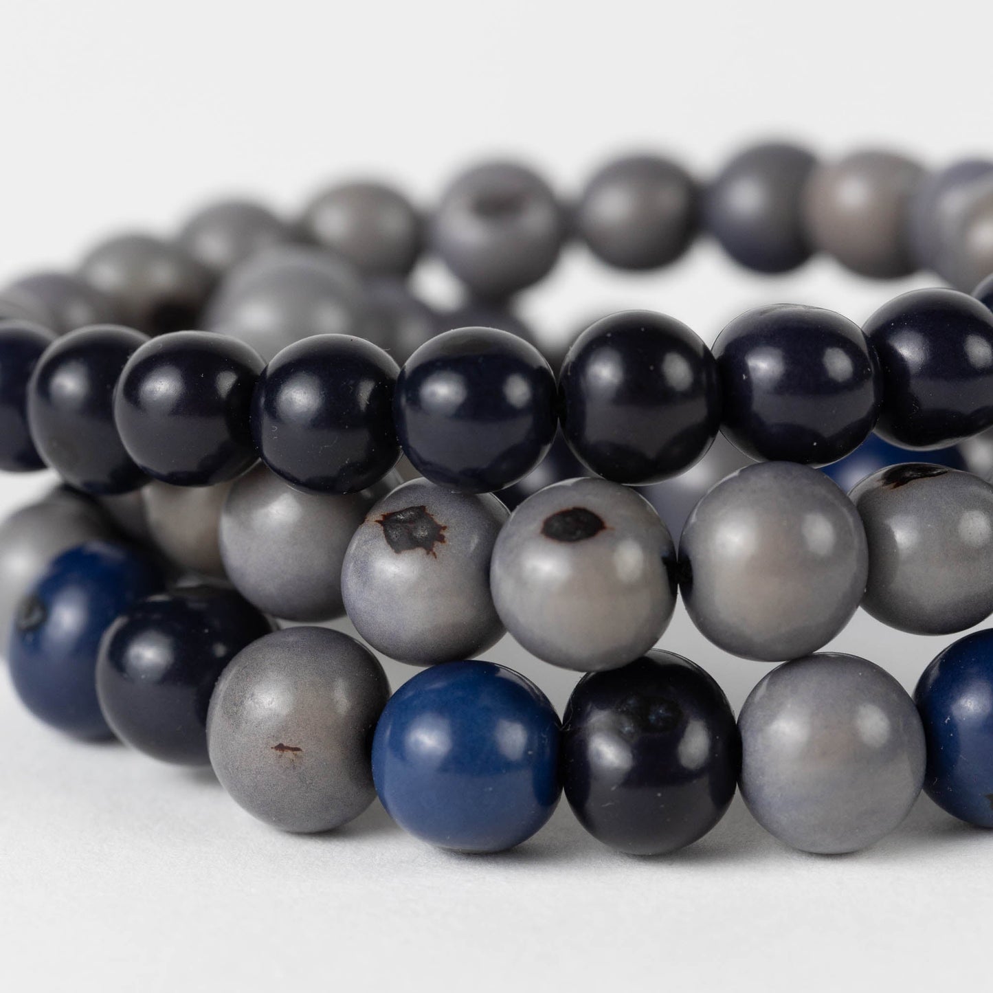 Bracelet set/3 stretchy acai blues