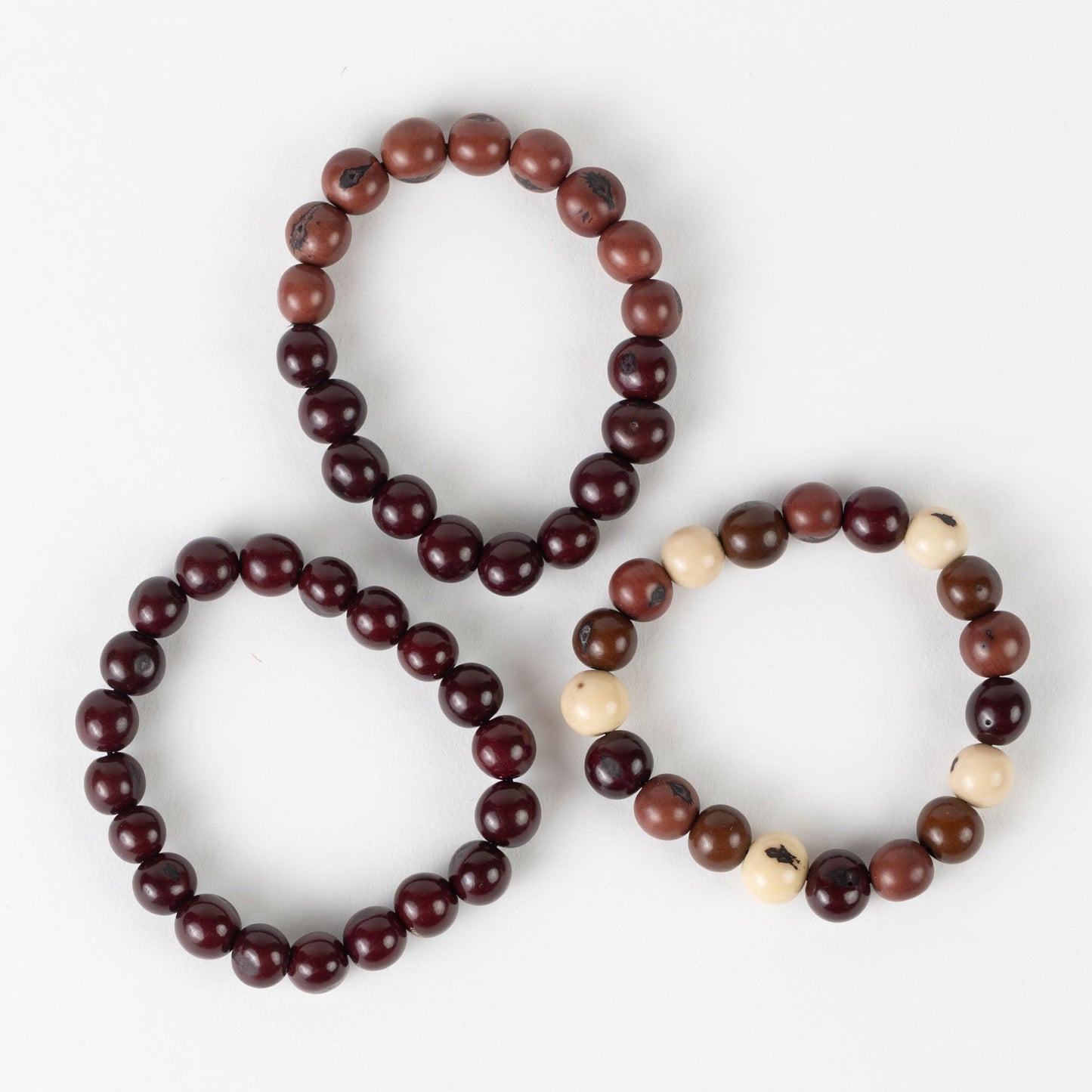 Bracelet set/3 stretchy acai browns