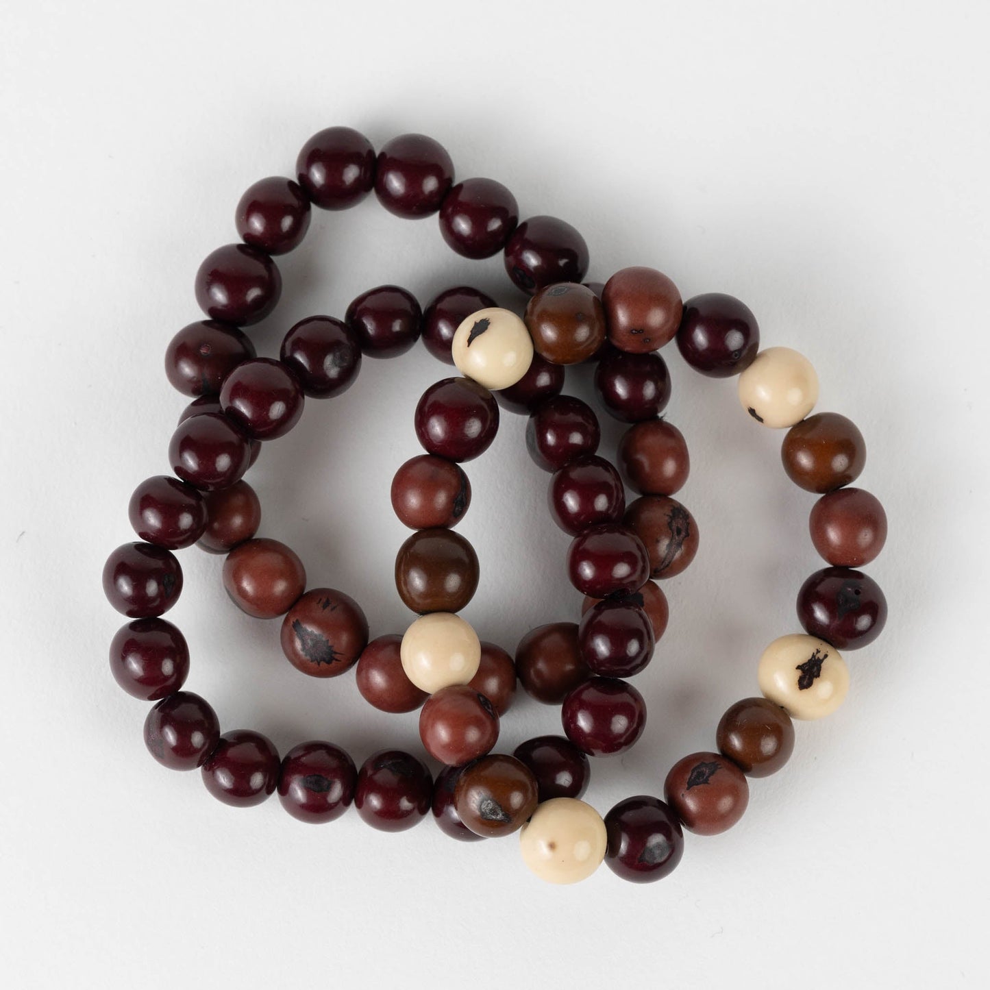 Bracelet set/3 stretchy acai browns