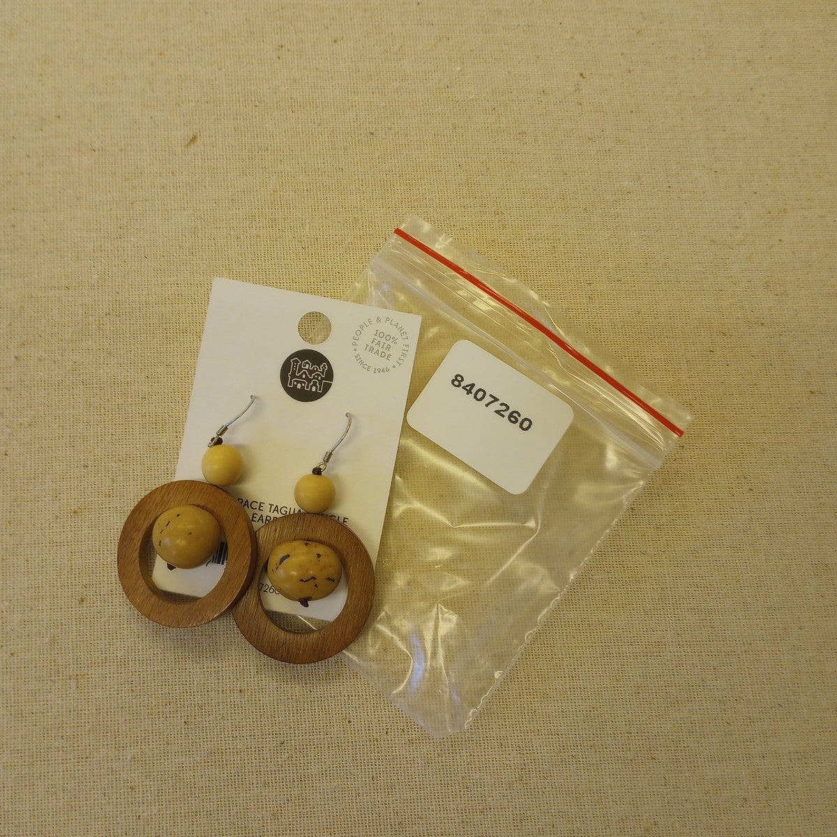 Earrings bd in circle pambil/acai/wd 2.5L brn/crm