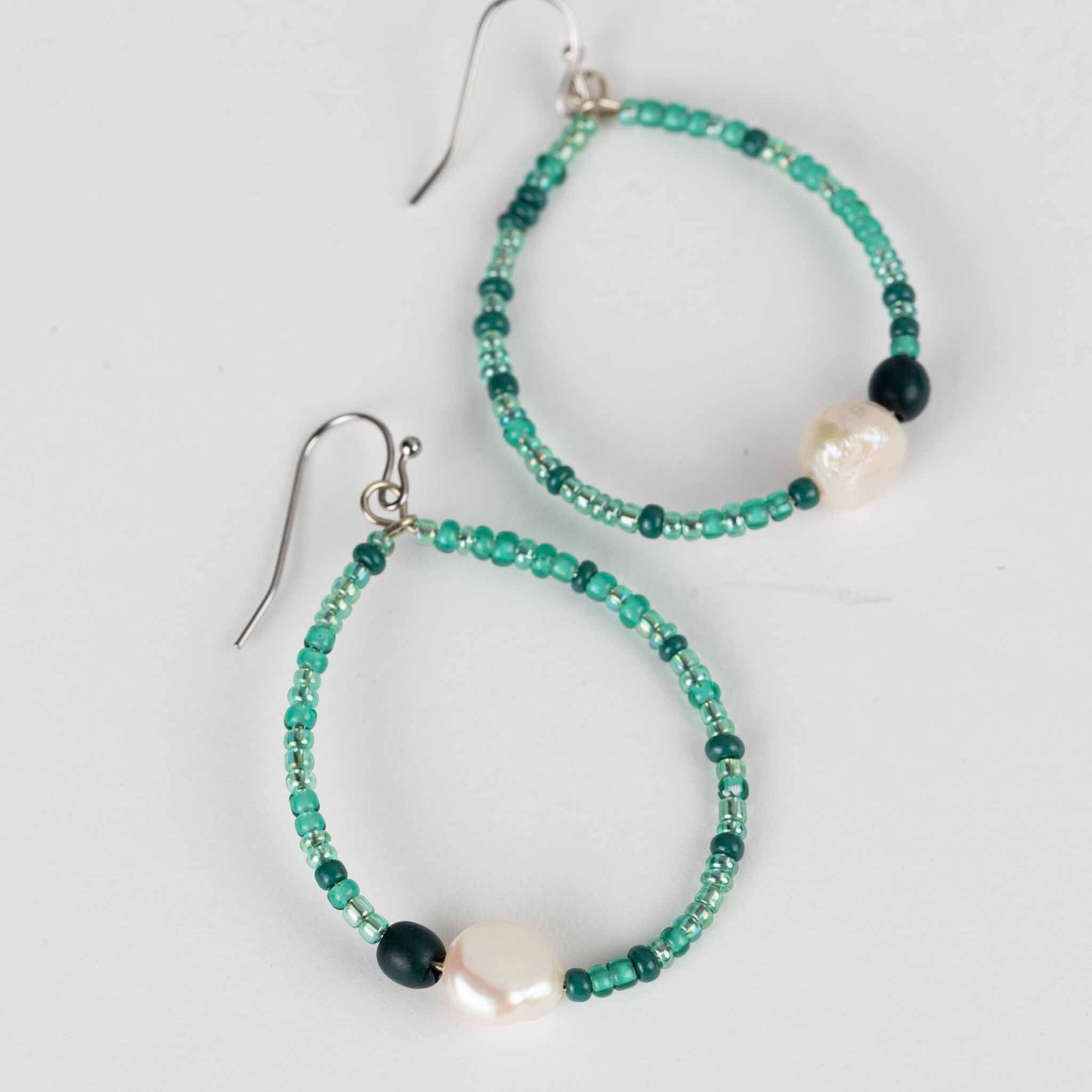 Alba Pearl Seed Hoop Earrings - Default Title (8410910)