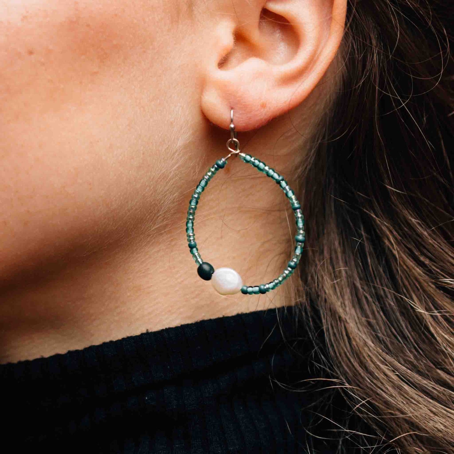 Alba Pearl Seed Hoop Earrings - Default Title (8410910)