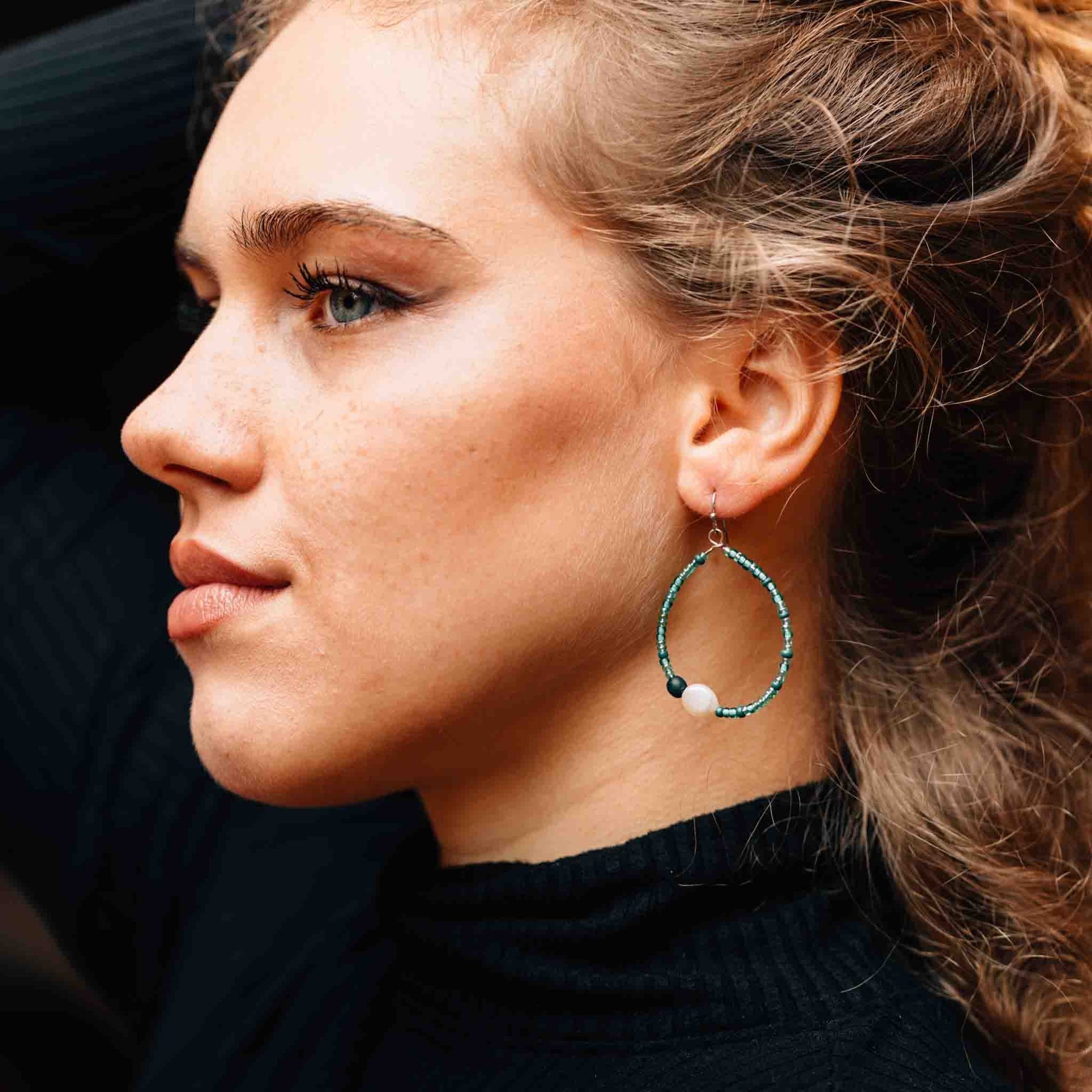 Alba Pearl Seed Hoop Earrings - Default Title (8410910)