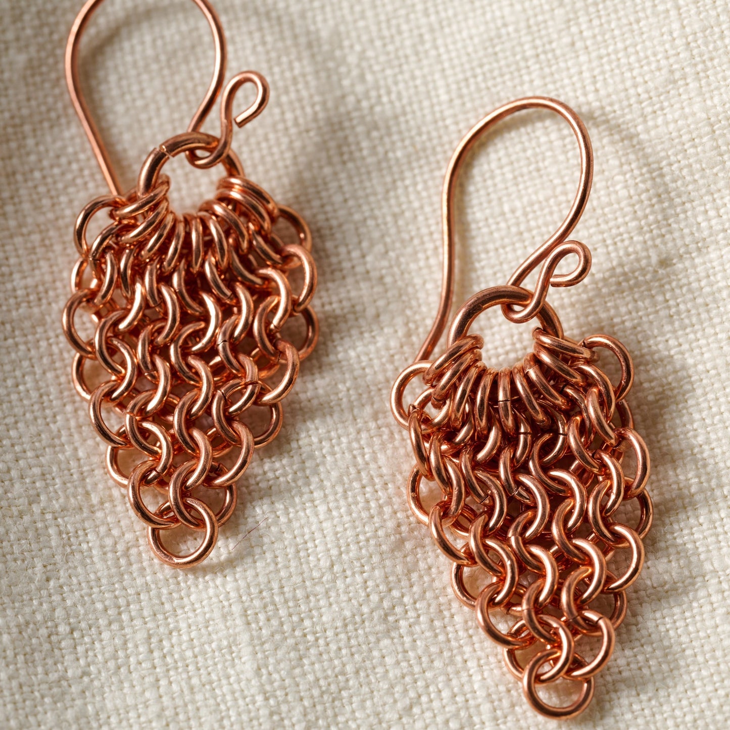 Earrings jump ring waterfall copper 1.75L copper