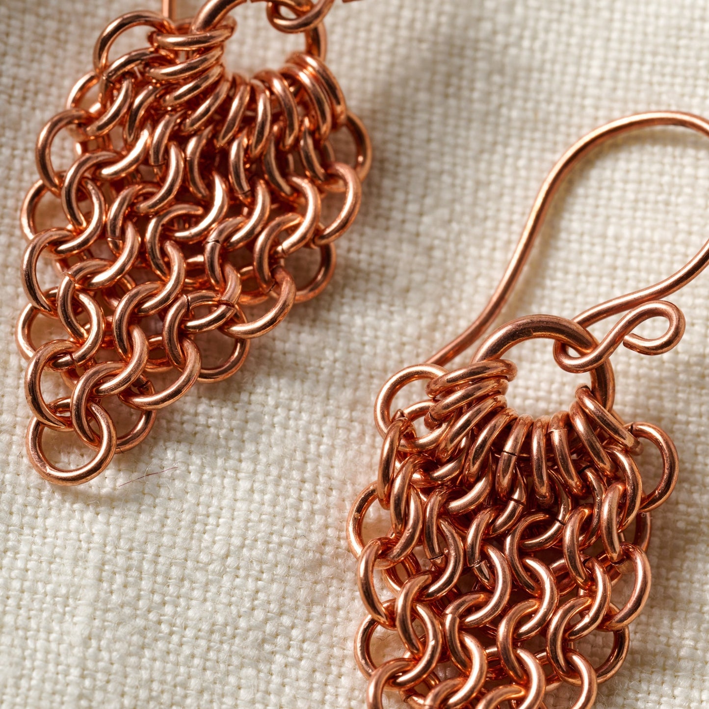 Earrings jump ring waterfall copper 1.75L copper