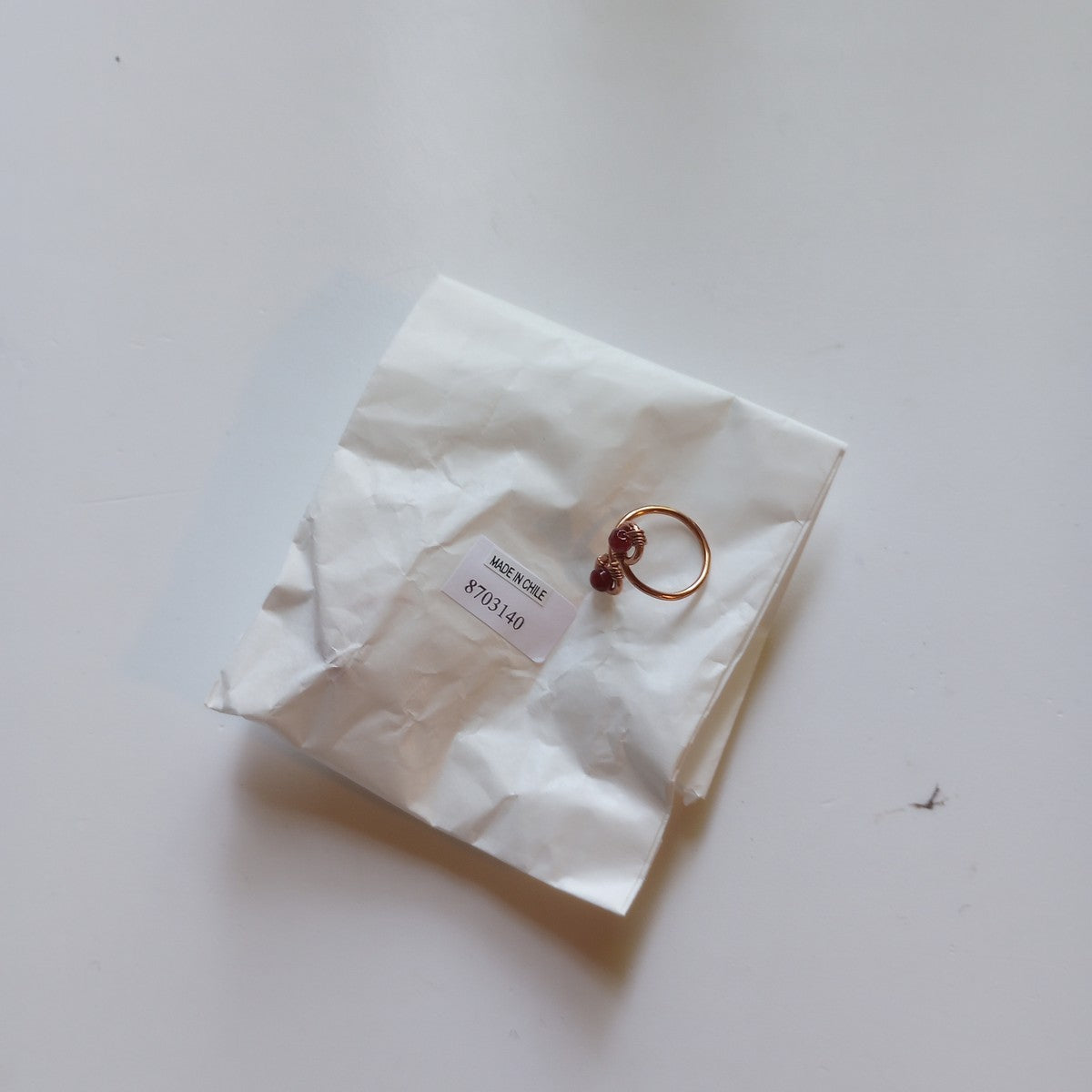 Ring wrap copper/agate adj copper/red
