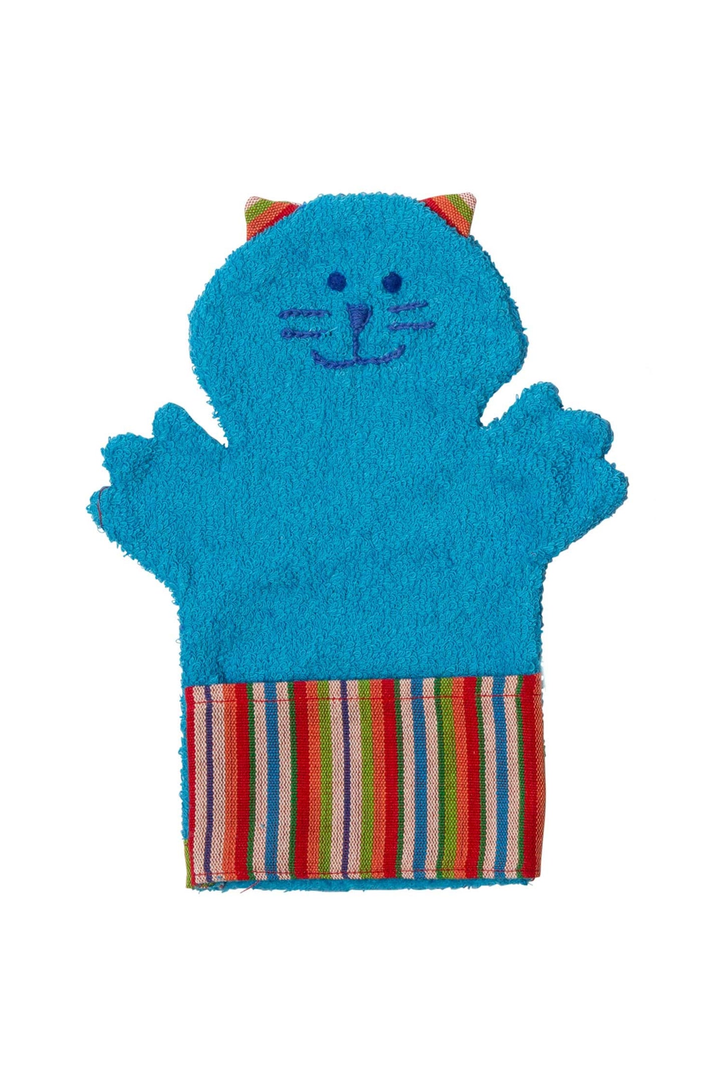 Wash mitt cat cotton 11Lx8W asst