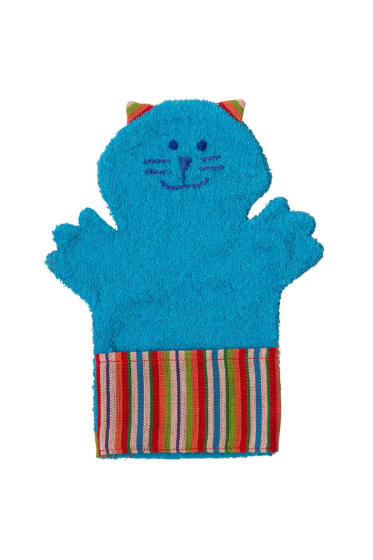 Wash mitt cat cotton 11Lx8W asst