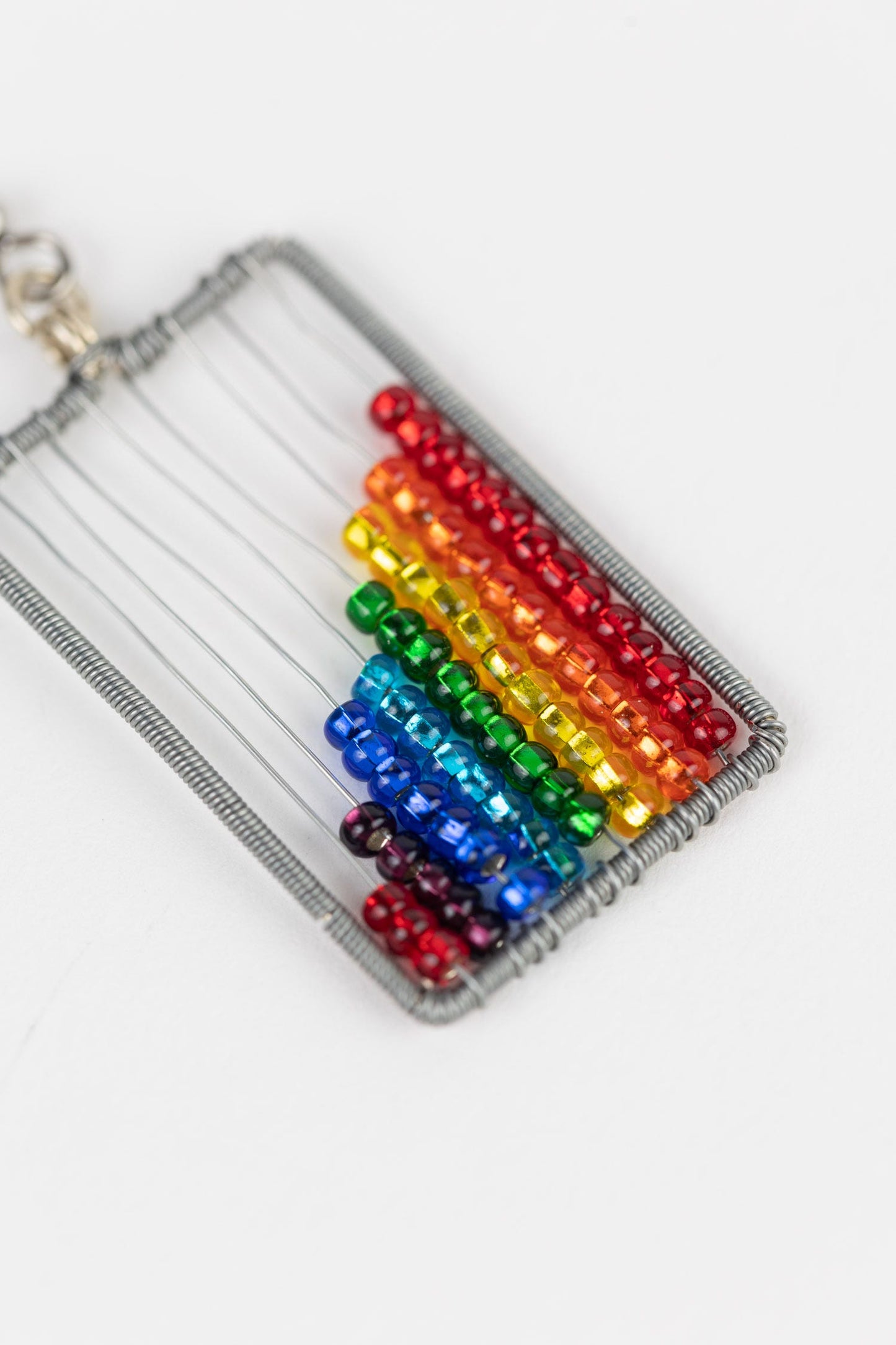 Earrings rainbow stripes wr/glass 2.25Lx.75W multi