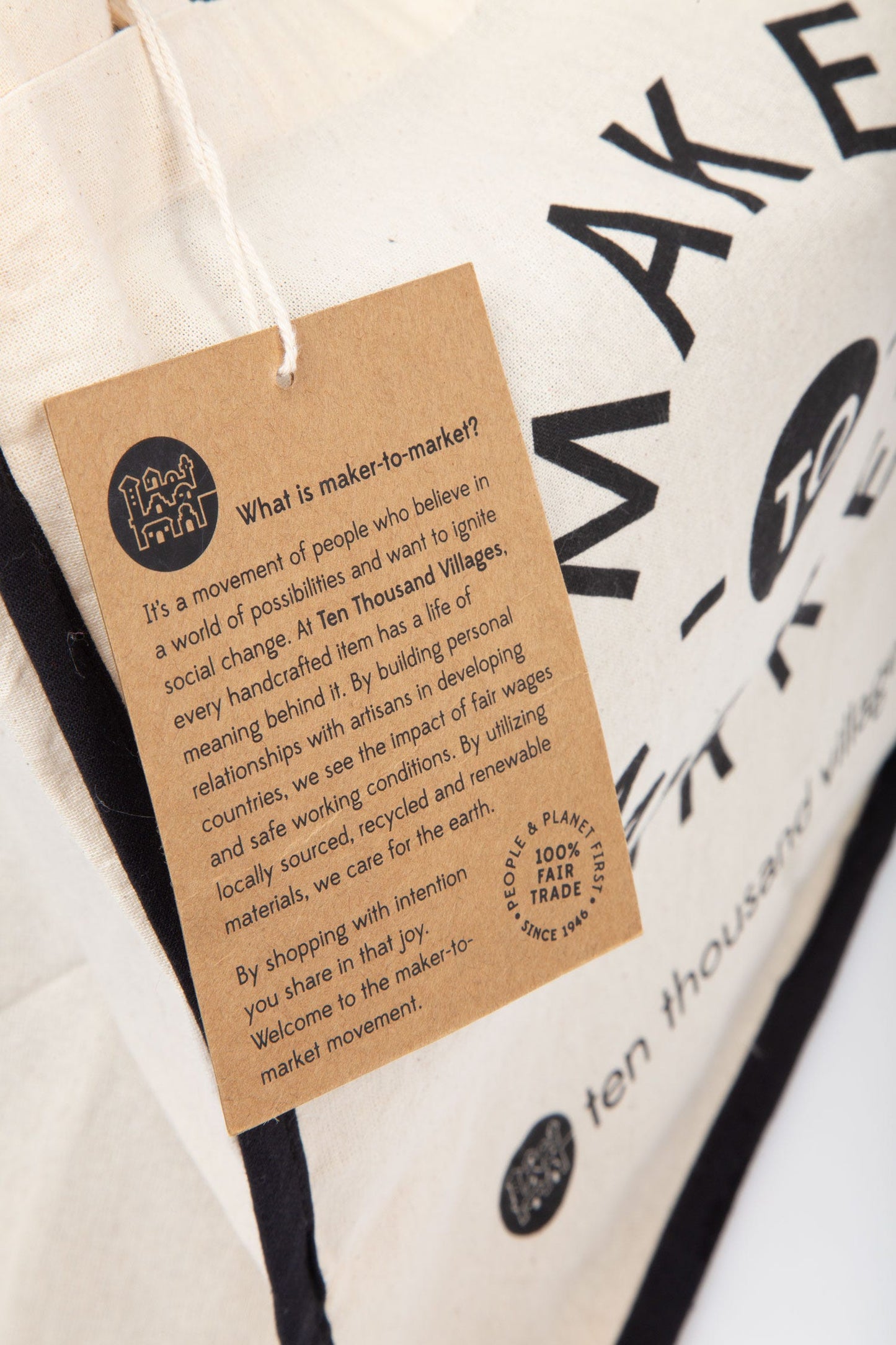 Maker To Market Organic Cotton Reusable Bag