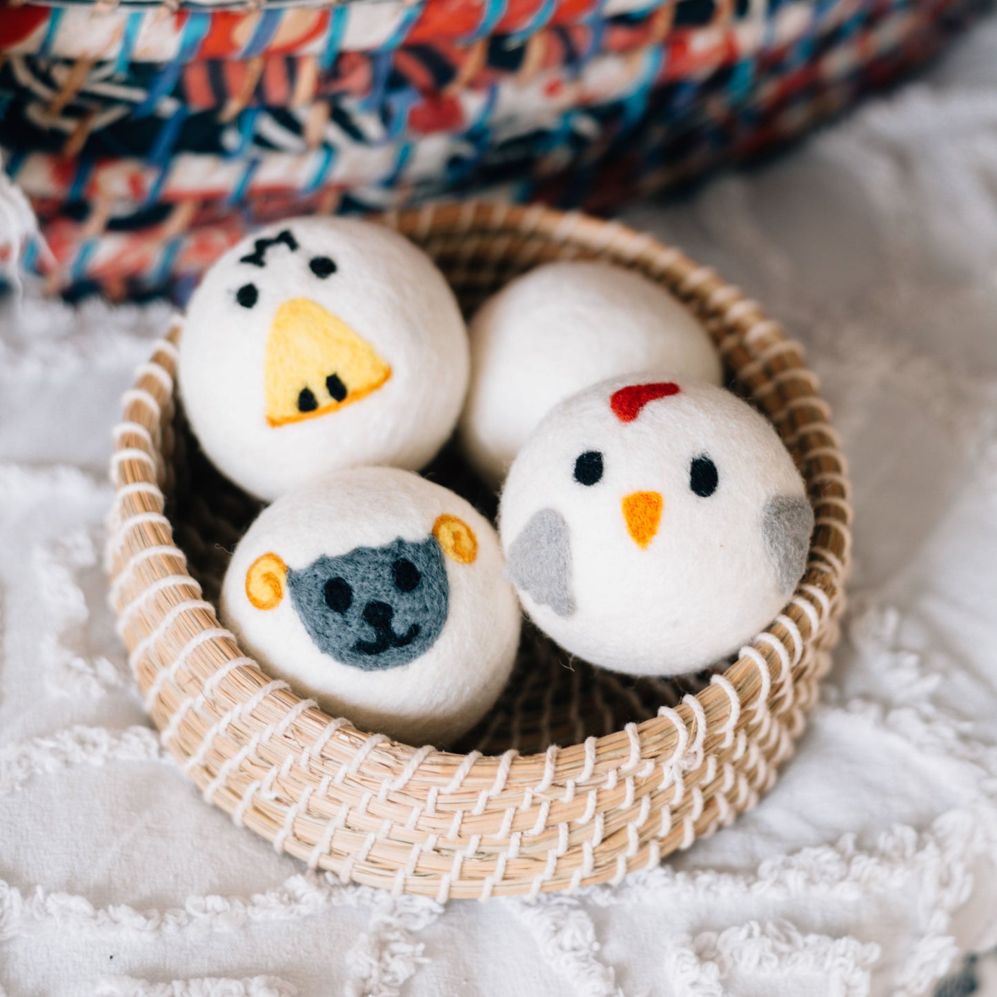 Dryer ball chicken M/3 3D cream/gray/yellow