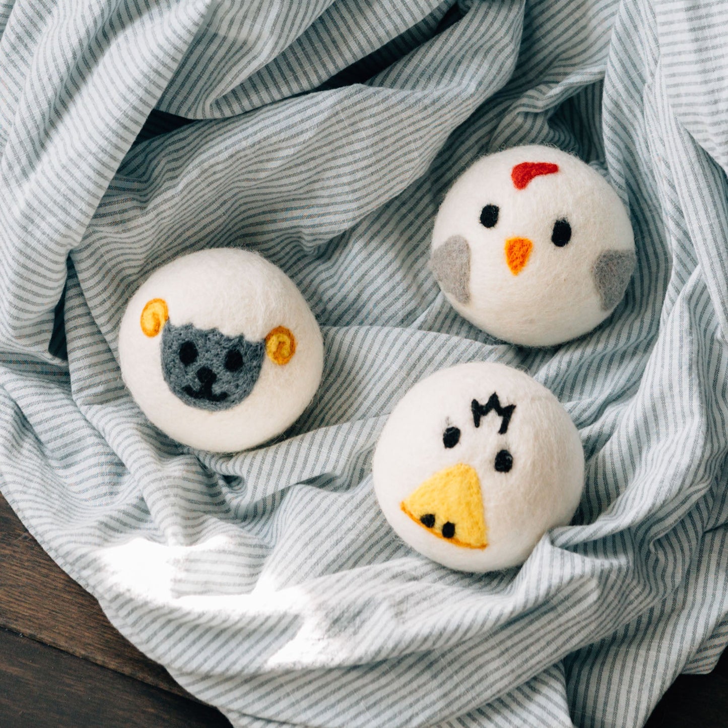 Dryer ball chicken M/3 3D cream/gray/yellow