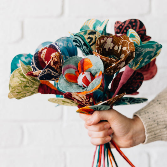 Flower M/5 recyc sari/wire asst