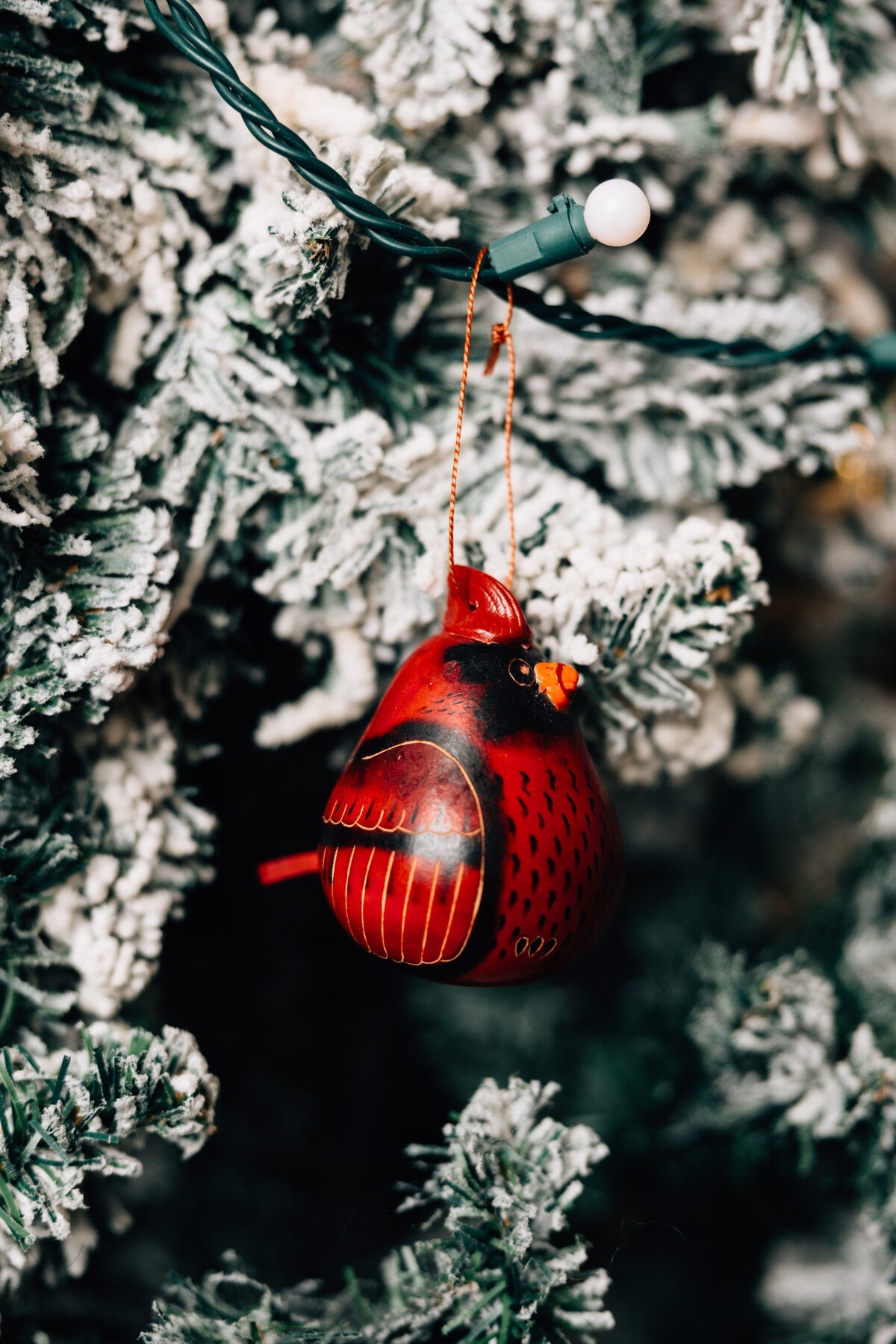 Ornament cardinal gourd asst/2.5H red