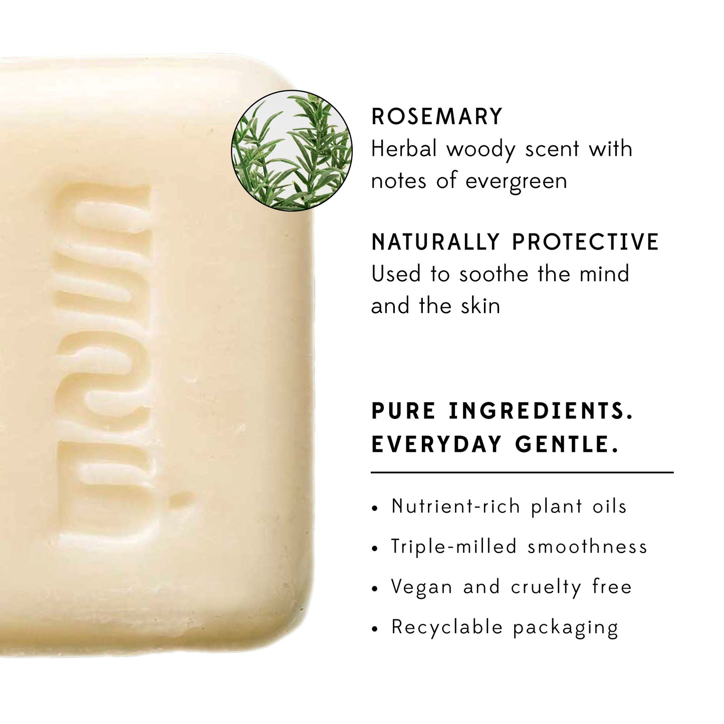 Soap rosemary M/5 3.2oz olive/white