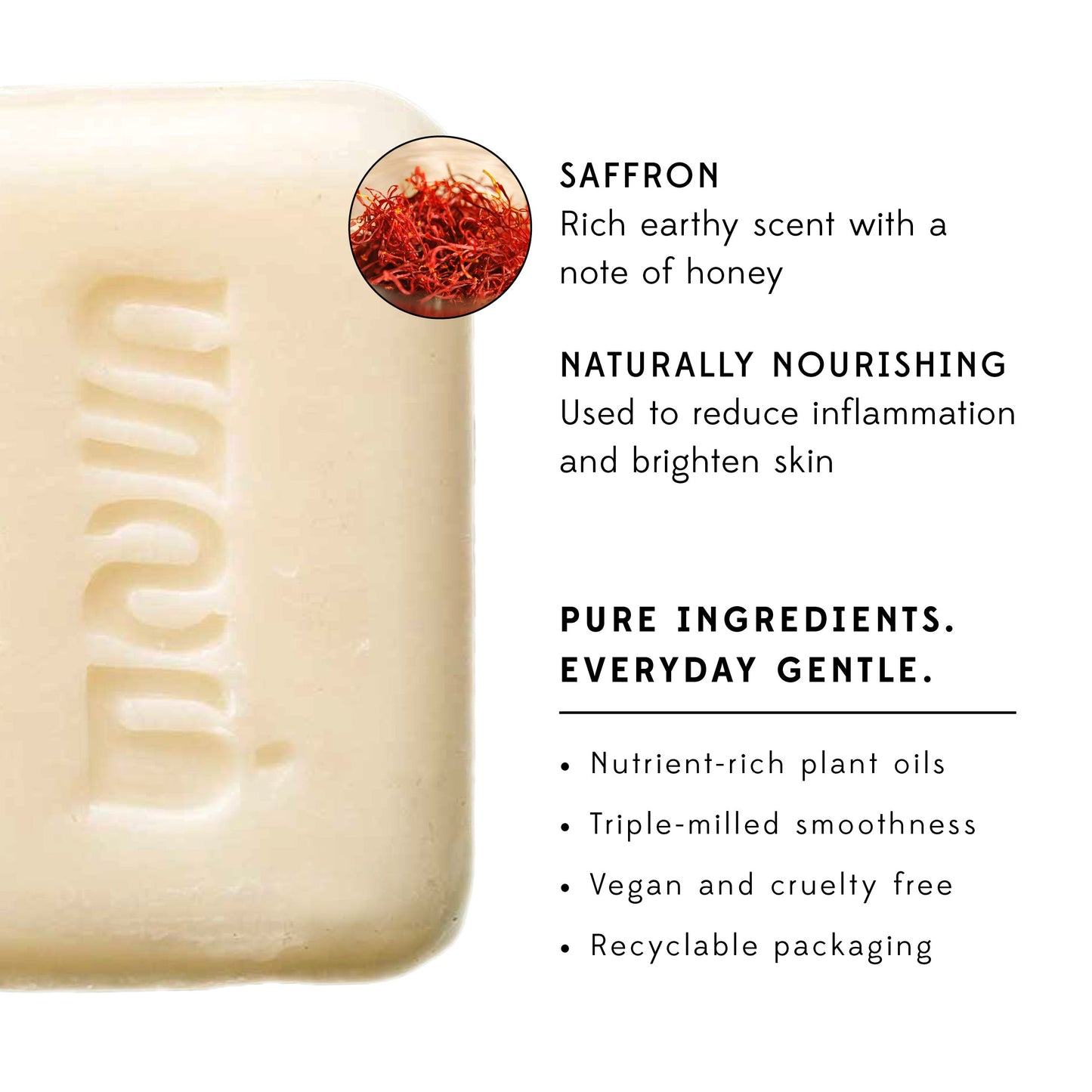 Soap saffron M/5 vegatable oil 3.2oz rust/cream