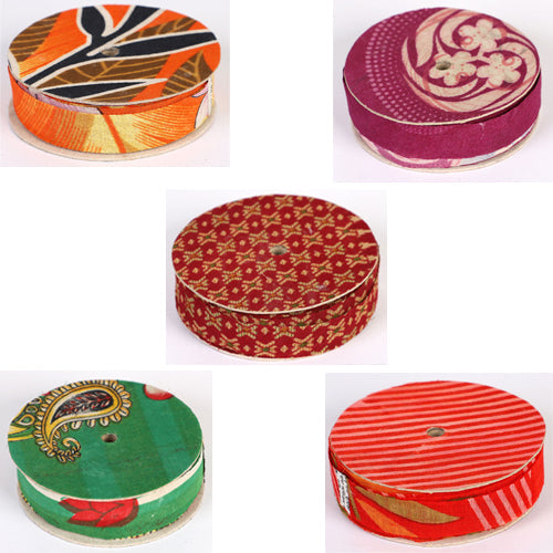 Ribbon recycled sari 98ftL assorted