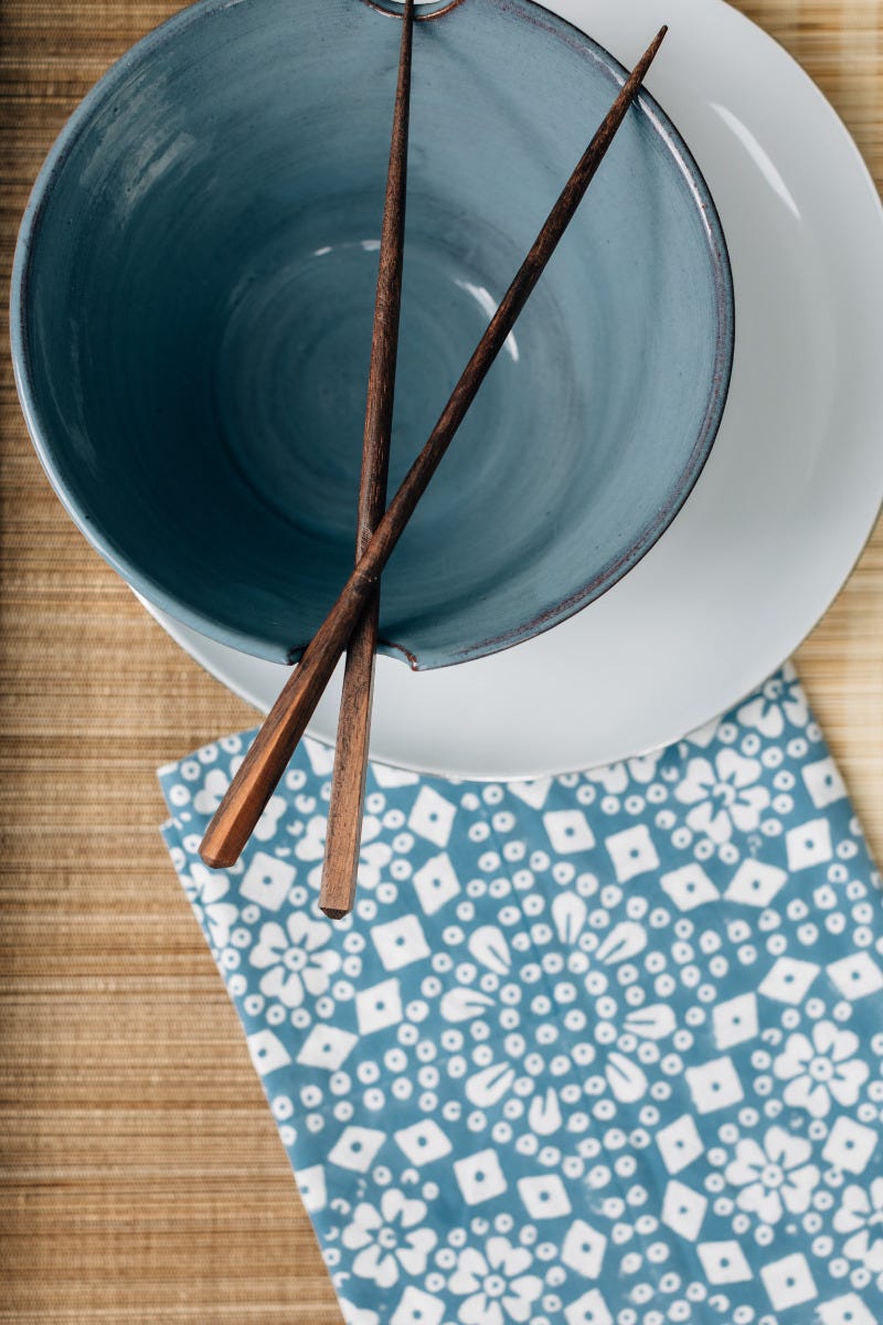 Napkin geo mosaic M/4 cotton 20x20 blue/white